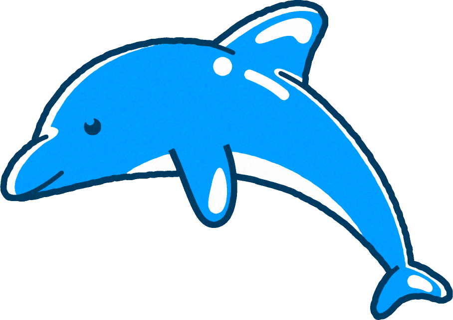 イルカのイラスト｜海に住む哺乳類｜魚｜素材のプチッチ