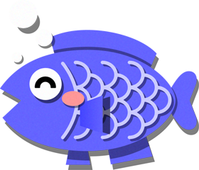青色の魚イラスト