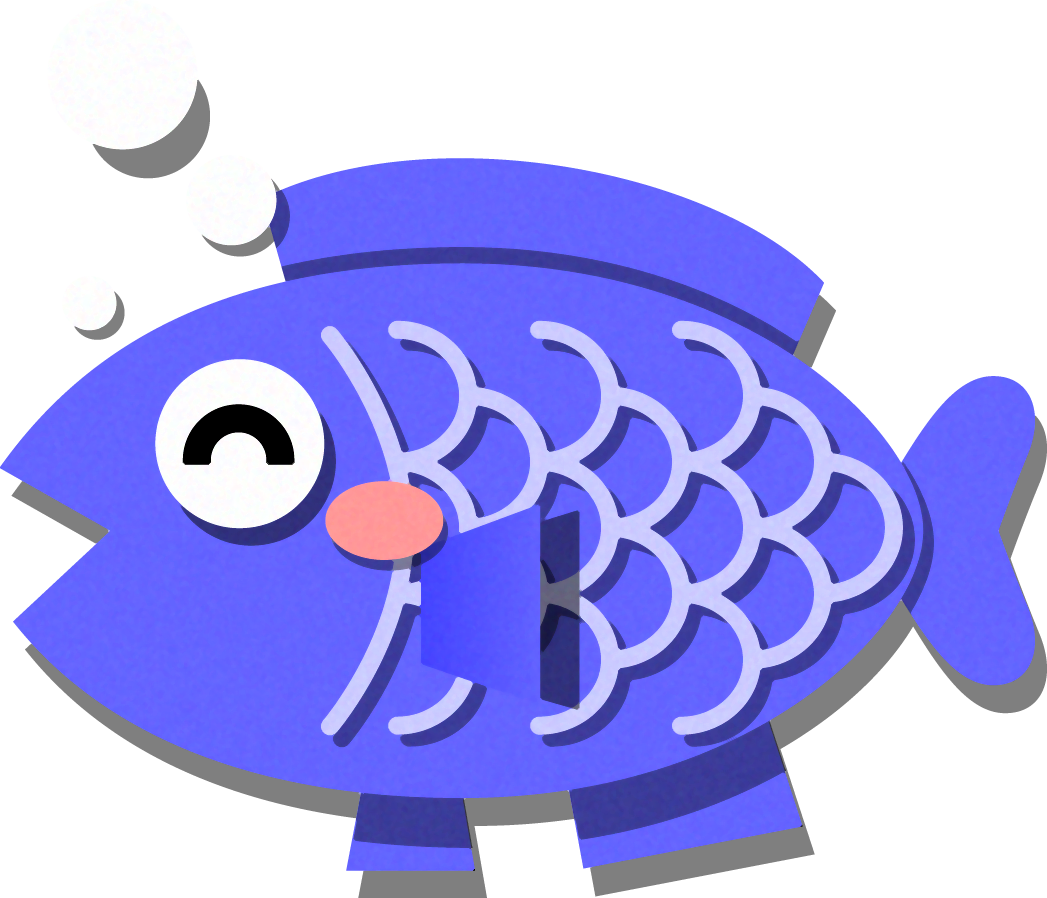 青色の魚イラスト