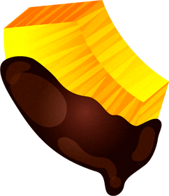 チョコを付けたパイナップルのイラスト