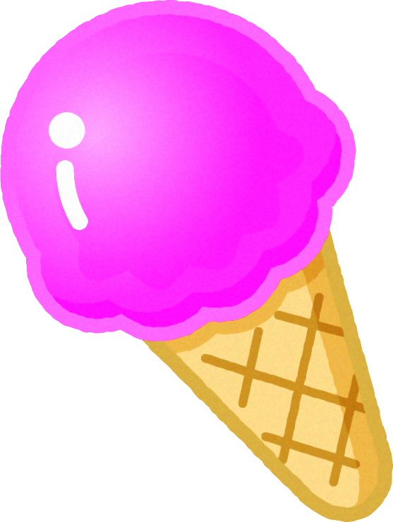 苺のアイスクリームのイラスト