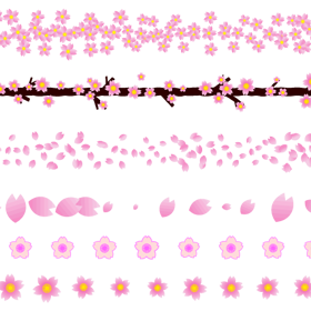 桜ライン・罫線イラス