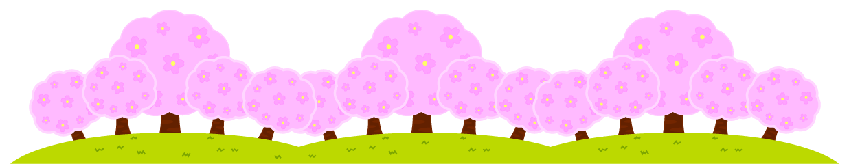 桜の花ライン 罫線イラスト 桜並木 桜 4月 ライン 罫線 素材のプチッチ