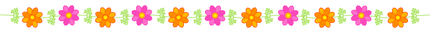 コスモスの花のライン 罫線イラスト 9月 ライン 罫線 素材のプチッチ