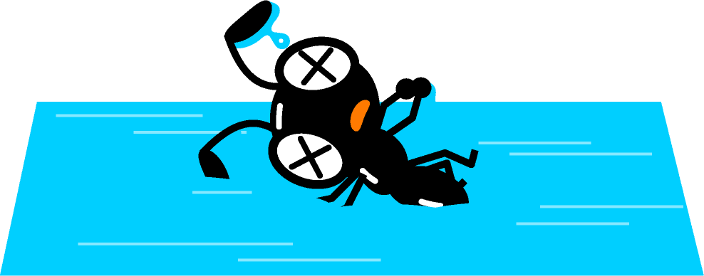 川で溺れている蟻イラスト