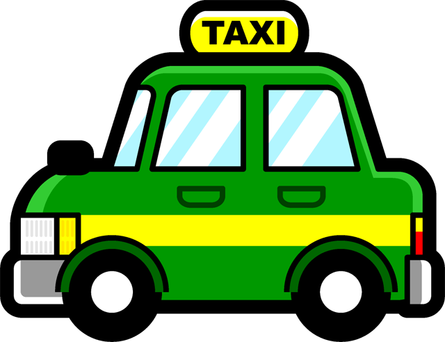 タクシーのイラスト/緑