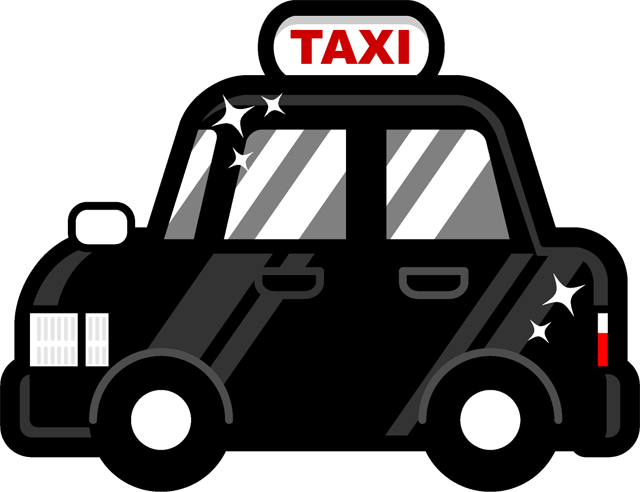 タクシーのイラスト/黒