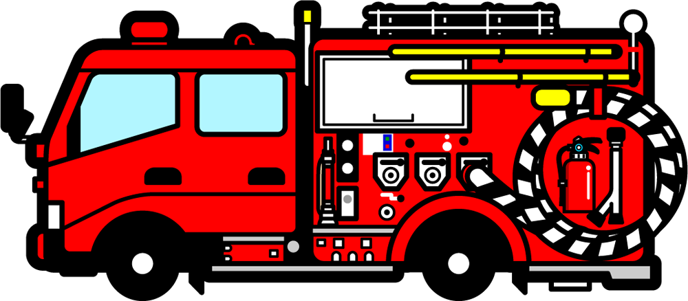 消防車のイラスト 消防車 乗り物 素材のプチッチ