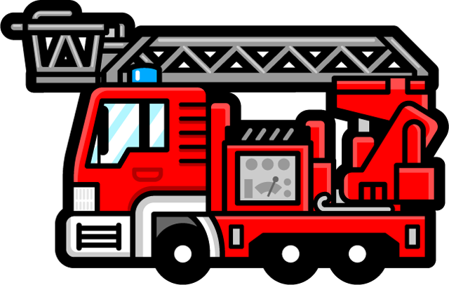 消防車のイラスト はしご車2 消防車 乗り物 素材のプチッチ