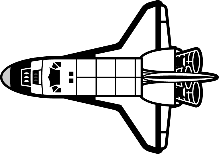 スペースシャトルのイラスト 空を飛ぶ乗り物 乗り物 素材のプチッチ