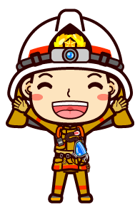 消防士イラスト 笑顔でバンザイ 消防士 働く人 人 素材のプチッチ