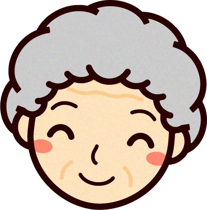 お婆ちゃんの顔イラスト/笑顔2
