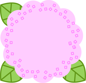 紫陽花の飾り罫イラスト/ピンク色