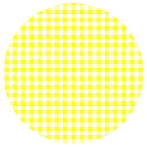 黄色の円形のチェック模様飾り罫イラスト