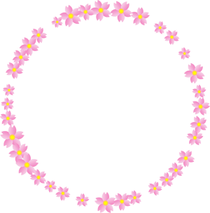 桜の花が少なめの飾り罫イラスト