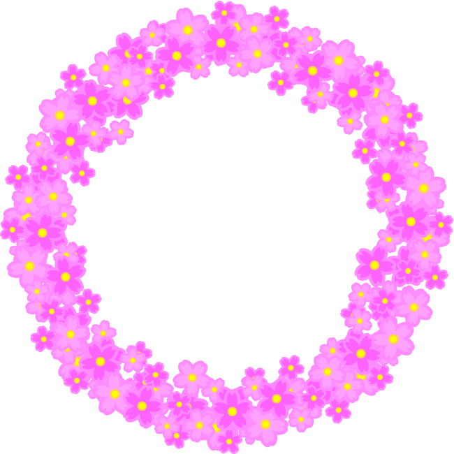桜の花飾り罫イラスト