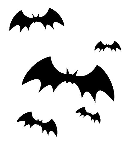 コウモリのシルエットイラスト ハロウィンモノクロ 10月 季節 かわいいフリー素材 素材のプチッチ