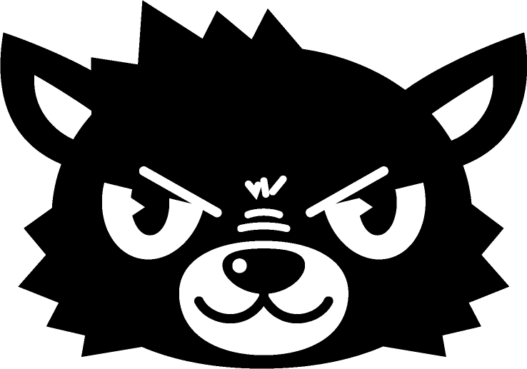 オオカミ男の顔イラスト/モノクロ｜10月｜季節｜かわいいフリー素材、素材のプチッチ