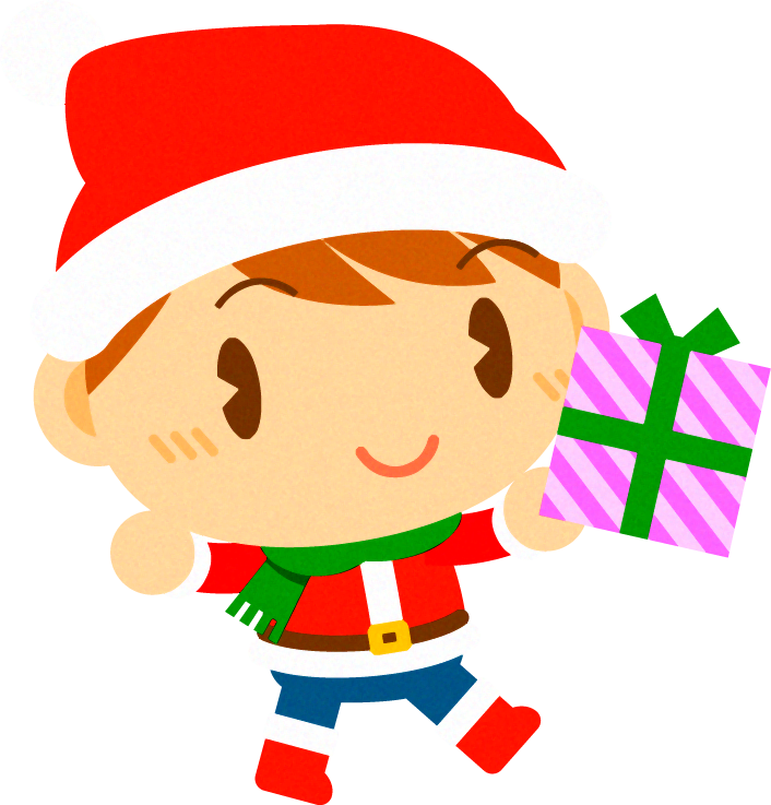 サンタクロース衣装の子供イラスト 12月 季節 素材のプチッチ