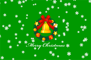 クリスマスベルのクリスマスカード/緑