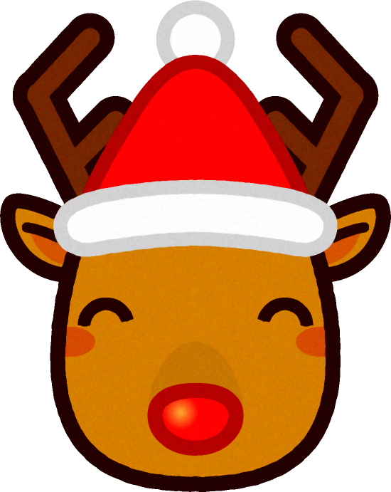 赤鼻のトナカイの笑顔イラスト サンタさんとトナカイ 12月 季節 素材のプチッチ