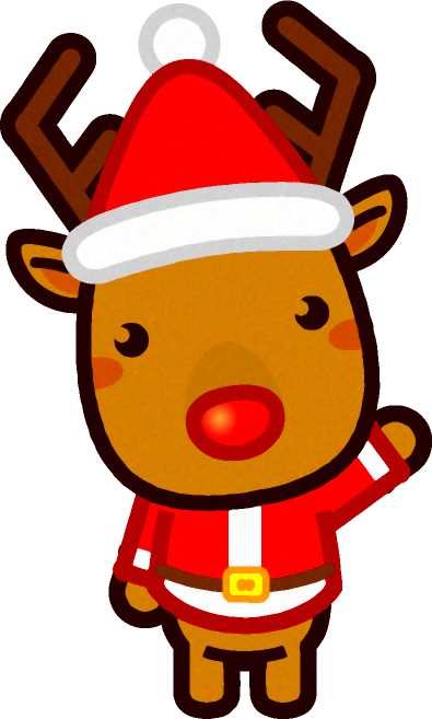 赤鼻のトナカイのイラスト サンタさんとトナカイ 12月 季節 素材のプチッチ