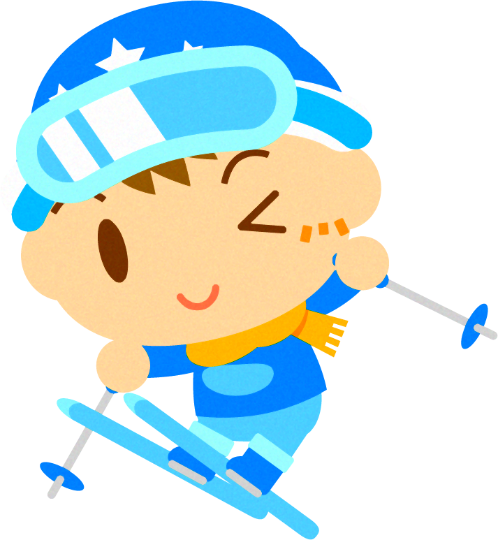 スキーをする男の子のイラスト/ジャンプ