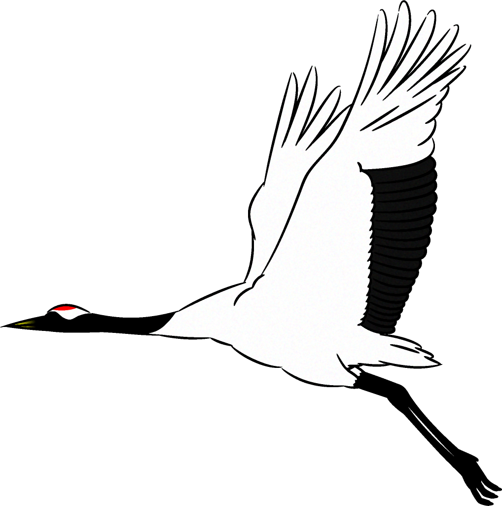 飛んでいる鶴のイラスト 正月 1月 季節 素材のプチッチ