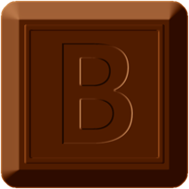 四角チョコレートのイラスト/Bの文字