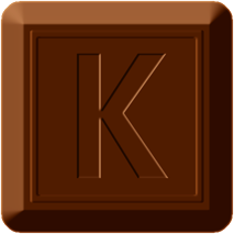 四角チョコレートのイラスト/Kの文字