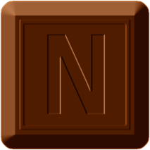 四角チョコレートのイラスト/Nの文字