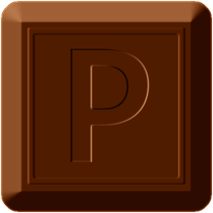 >四角チョコレートのイラスト/Pの文字