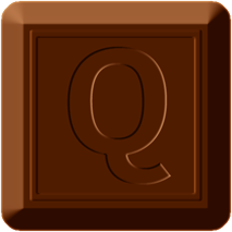 四角チョコレートのイラスト/Qの文字