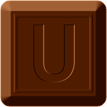 四角チョコレートのイラスト/Uの文字