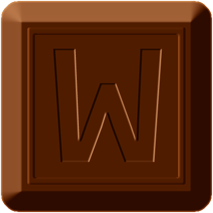 四角チョコレートのイラスト/Wの文字