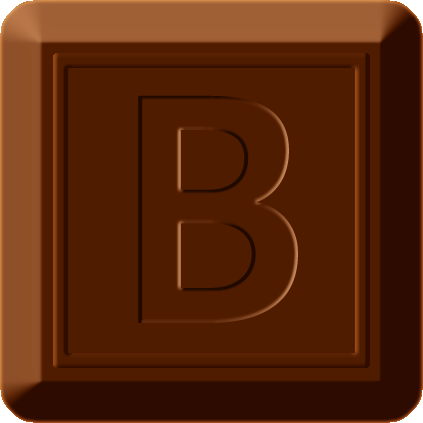 四角チョコレートのイラスト/Bの文字