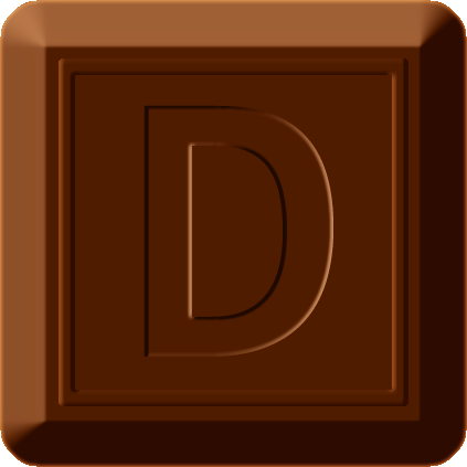 四角チョコレートのイラスト/Dの文字