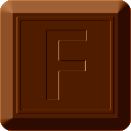 四角チョコレートのイラスト/Fの文字