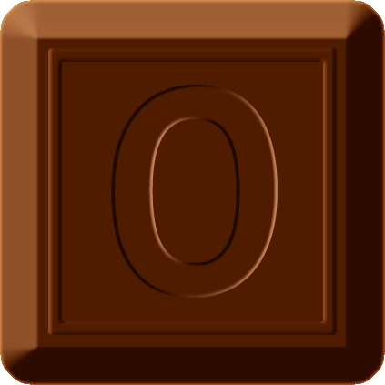 四角チョコレートのイラスト/Oの文字