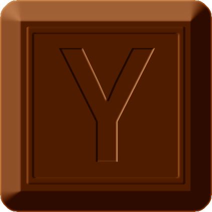 四角チョコレートのイラスト/Yの文字