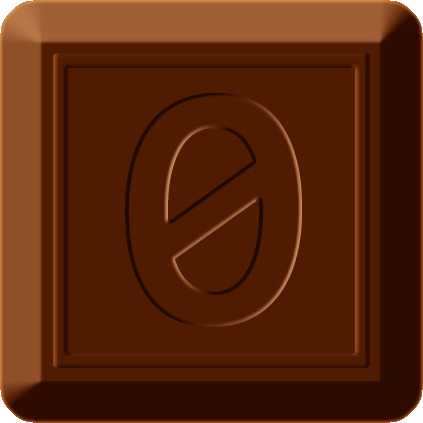 四角チョコレートのイラスト/0の数字