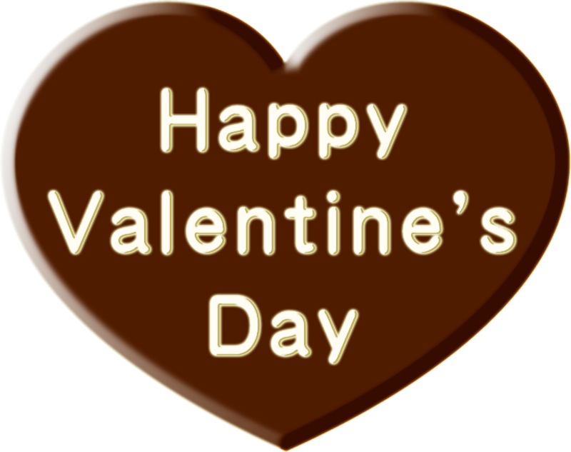 ハートのチョコレートイラスト 白い文字でハッピーバレンタインデイ バレンタイン 2月 季節 かわいいフリー素材 素材のプチッチ