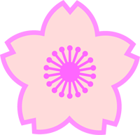 桜の花イラスト/シンプルで薄いピンク色
