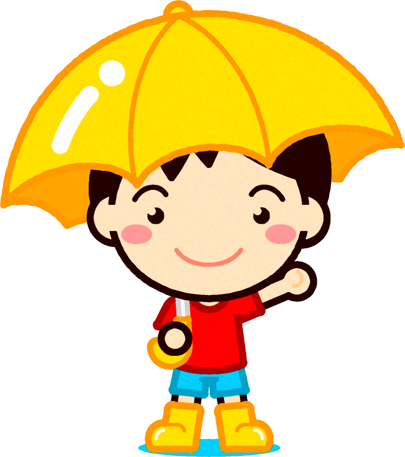 傘を差している男の子イラスト 梅雨 6月 季節 素材のプチッチ