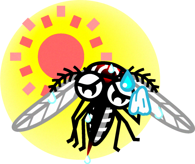 高温はダメな蚊のイラスト 蚊 8月 季節 素材のプチッチ