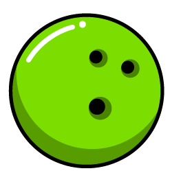 ボウリングのボール 緑色 かわいいフリー素材 無料イラスト 素材のプチッチ