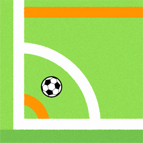 サッカーをする男の子イラスト/コーナーキック_ボールの位置