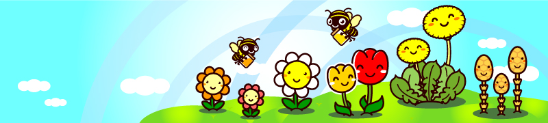 春 かわいい花と蜂の楽しいイラスト かわいいフリー素材 無料イラスト 素材のプチッチ