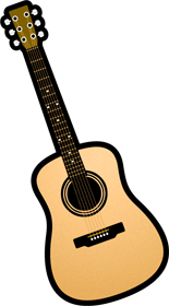 フォークギターのイラスト 楽器 道具 素材のプチッチ