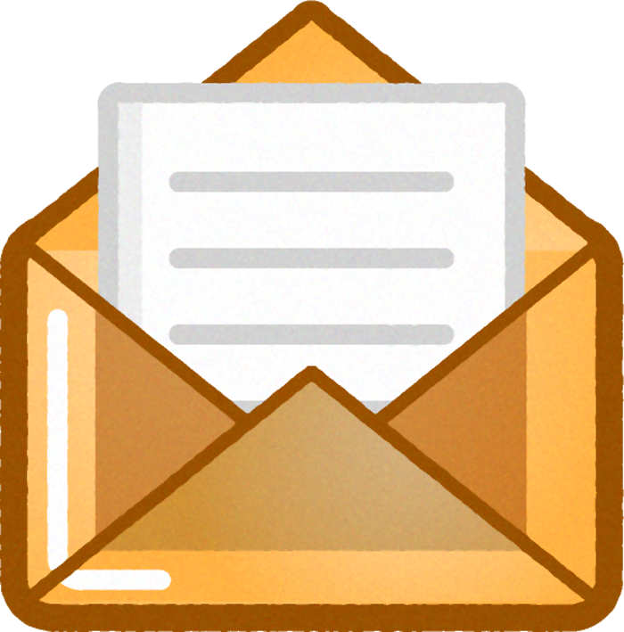 手紙が入っている封筒のイラスト メール 道具 素材のプチッチ